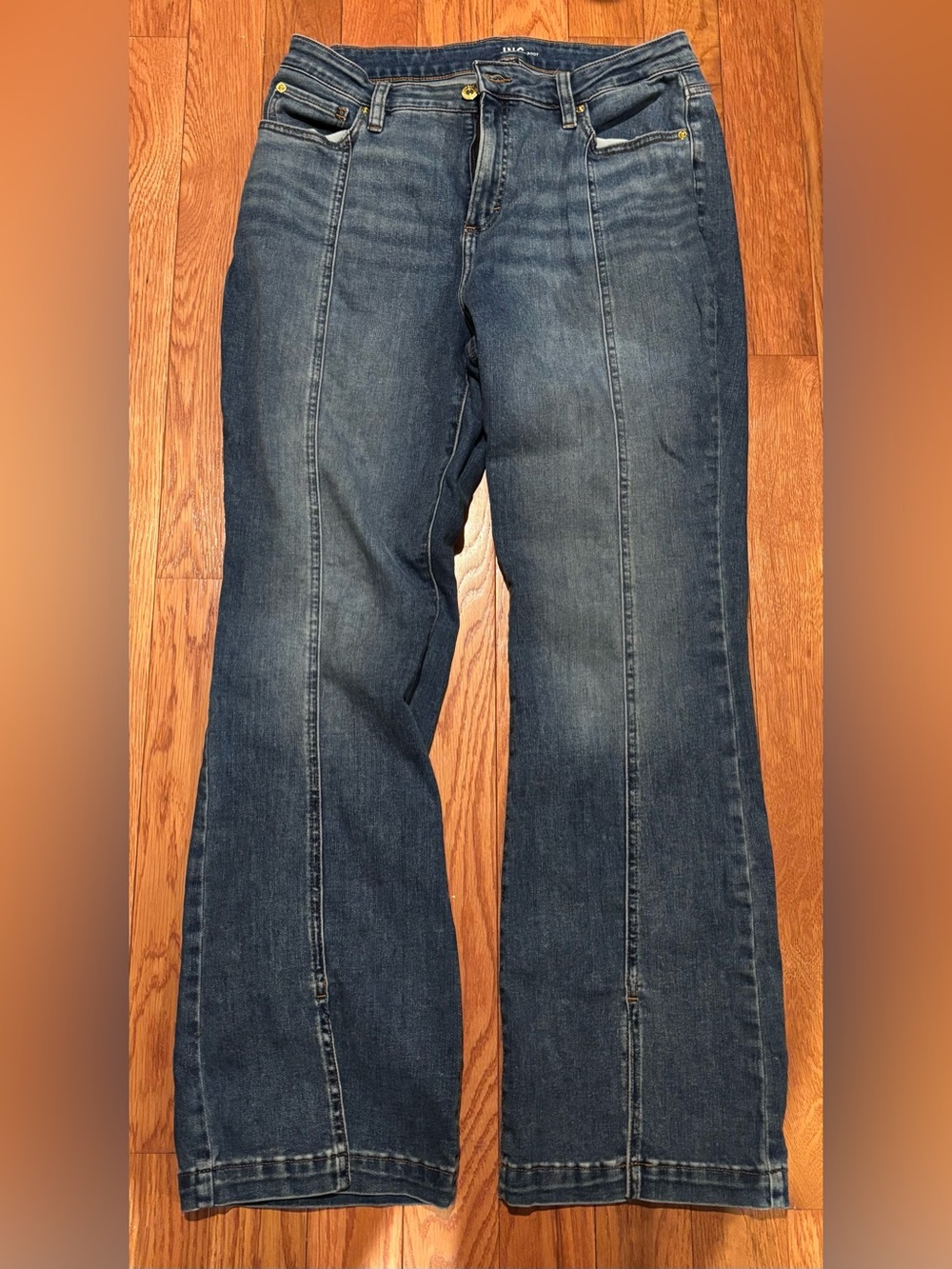 INC International Concepts Dark Blue Flare Jeans Size 14/32